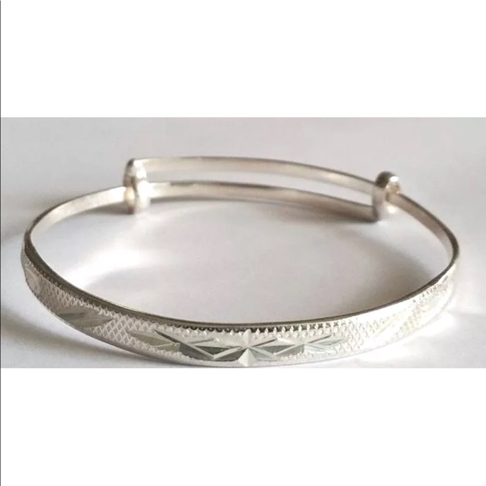 Anti Tarnish 925 Sterling Baby Adjustable Bangle